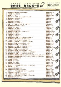 都市公園一覧のサムネイル